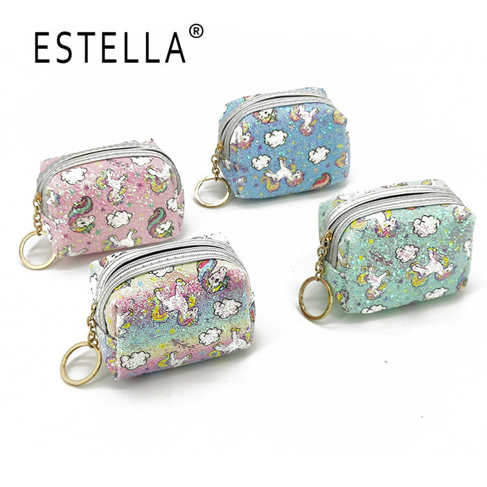 Wholesale Sequin coin purse Cartoon portable mini storage bag Lipstick bag