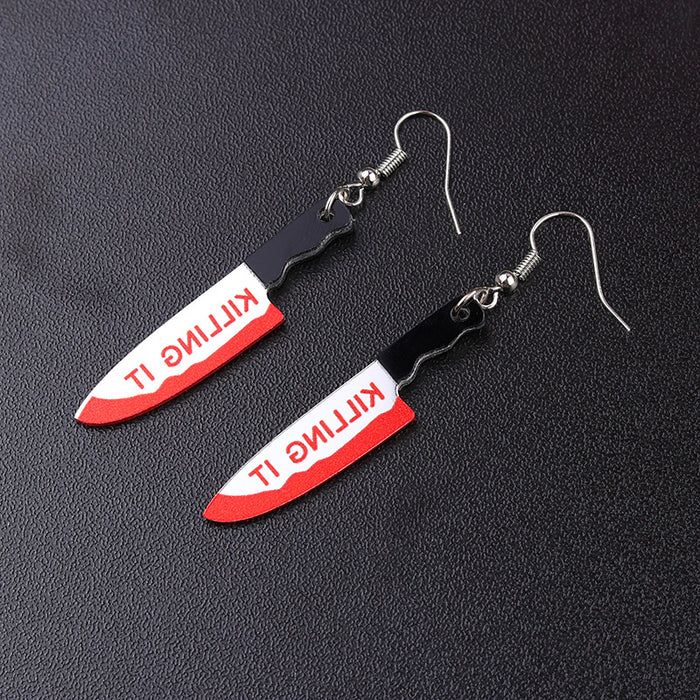 Wholesale Kitchen Knife  Mirror Acrylic Earrings  Ear Hooks  Gold and Silver Earrings