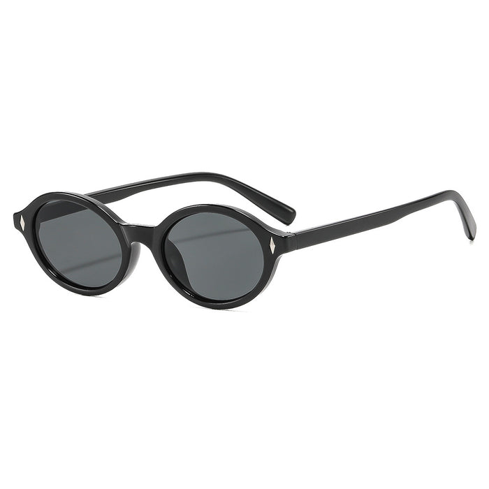 Wholesale Retro Round Sunglasses Black Frame Gray Lens UV400 Travel Boutique