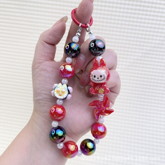 Wholesale Cartoon windmill hand-painted beads mobile phone chain bag decoration pendant accessories mobile phone chain
