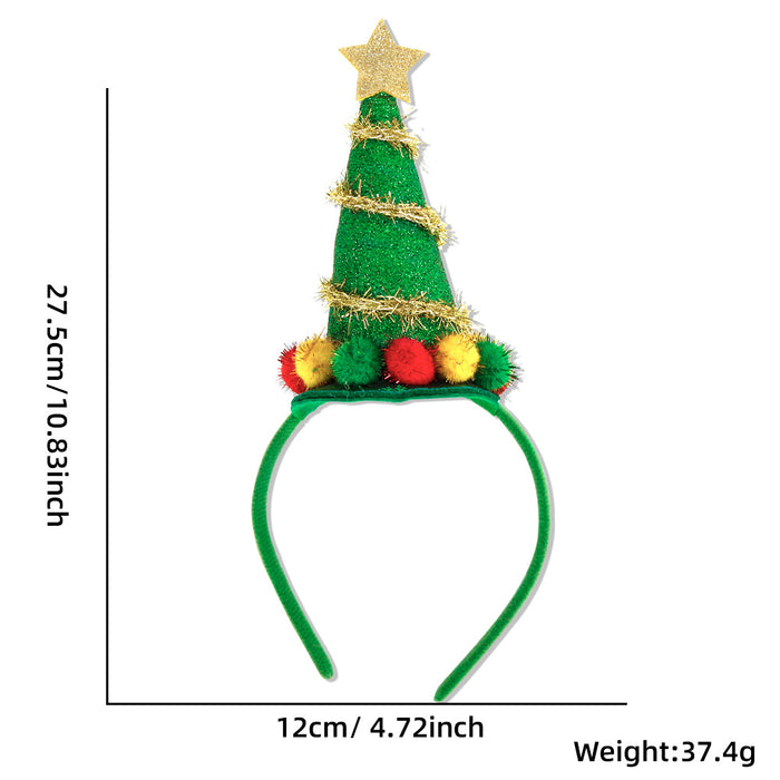 Wholesale Christmas Hair Band Headwear Children Adult Party Decoration Christmas Hat Christmas Tree Headband Hair Accessories