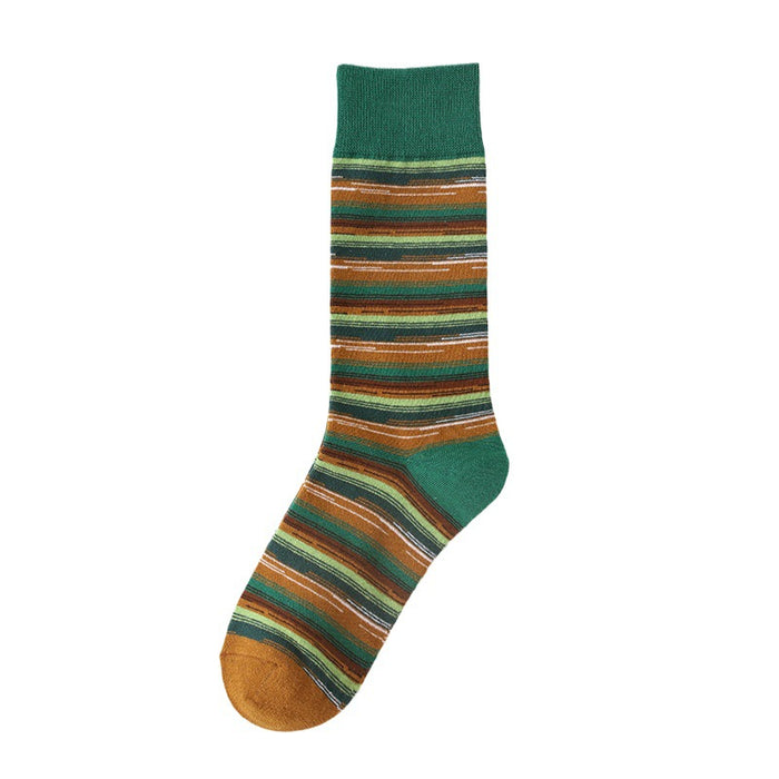 Wholesale Socks, mid length socks, cotton socks, striped color blocking, versatile