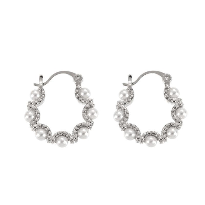Wholesale Pearl earrings, niche design, earrings, light luxury temperament, personalized retro ear buckles