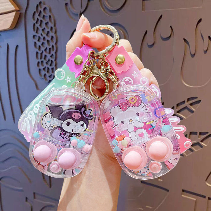 Wholesale Creative decompression game water machine key chain cartoon cute toy student bag pendant