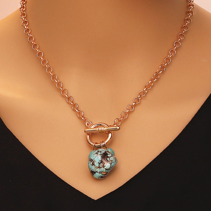 Wholesale temperament turquoise pendant necklace versatile creative necklace