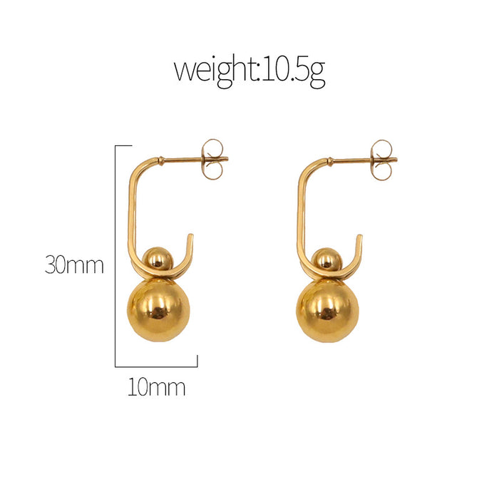 Wholesale Simple Niche Design Sense Earrings  Titanium Steel  Earrings