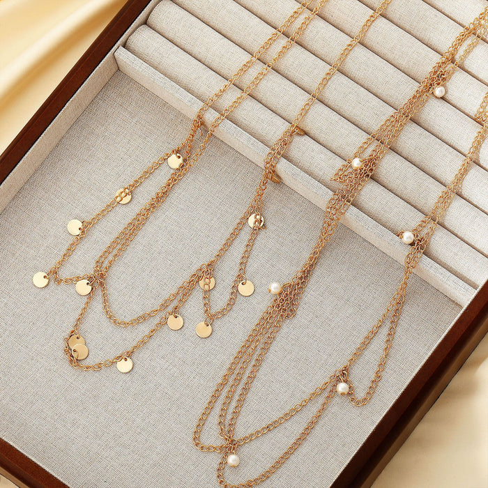 Wholesale 2pcs Turquoise Pearl Pendant Retro Necklace