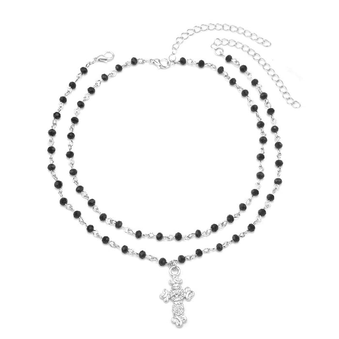 Wholesale2pcs Halloween Dark Cross Alloy Necklace JDC-NE-WenB005