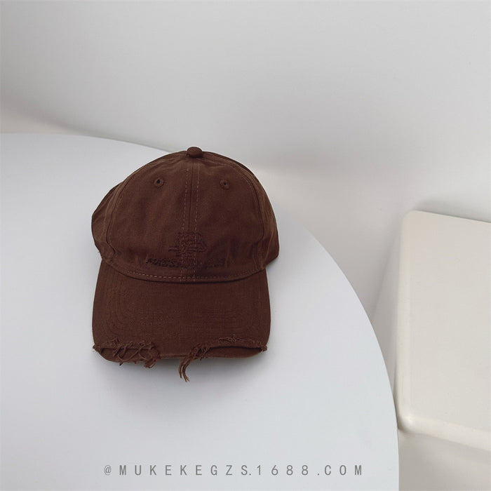 Wholesale Retro vintage distressed baseball cap versatile street racket soft top hat sunshade duckbill cap trendy