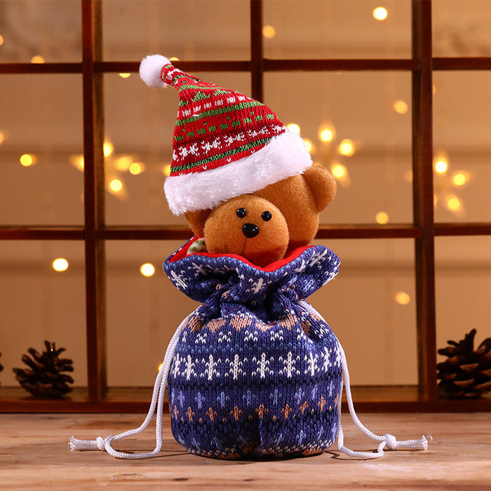 Wholesale Christmas Neck Gift Bag Happy Decal Flower Handbag Candy Bag Cartoon Children' s Handbag Apple Bag Gift Bag