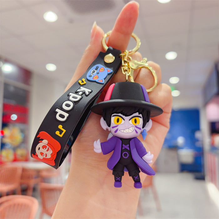 Wholesale Witch Hunter Group Keychain Pendant Purple Hair Bag Charm Trendy MOQ≥2