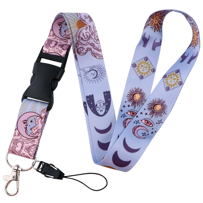 Wholesale Moon-shaped buckle phone lanyard Keychain  with cute card holder