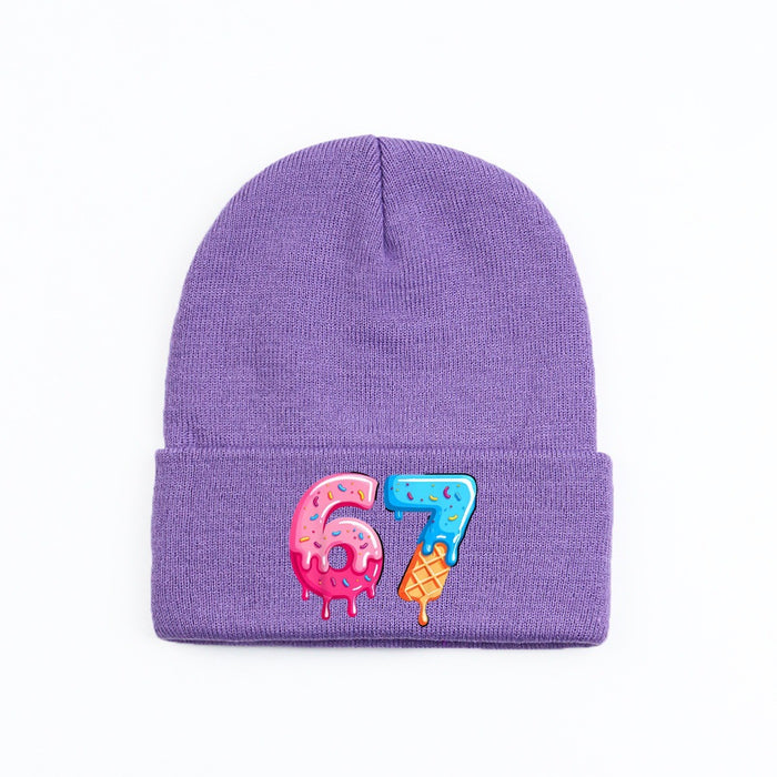 Wholesale Letter pattern knitted hat wool hat warm hat
