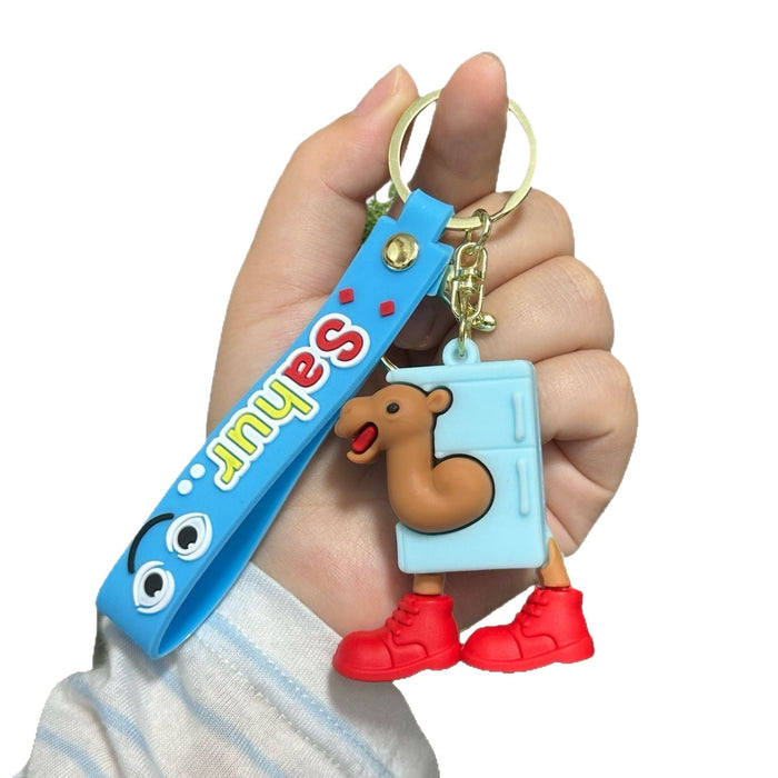 Wholesale Doll keychain funny abstract stick man shark small pendant