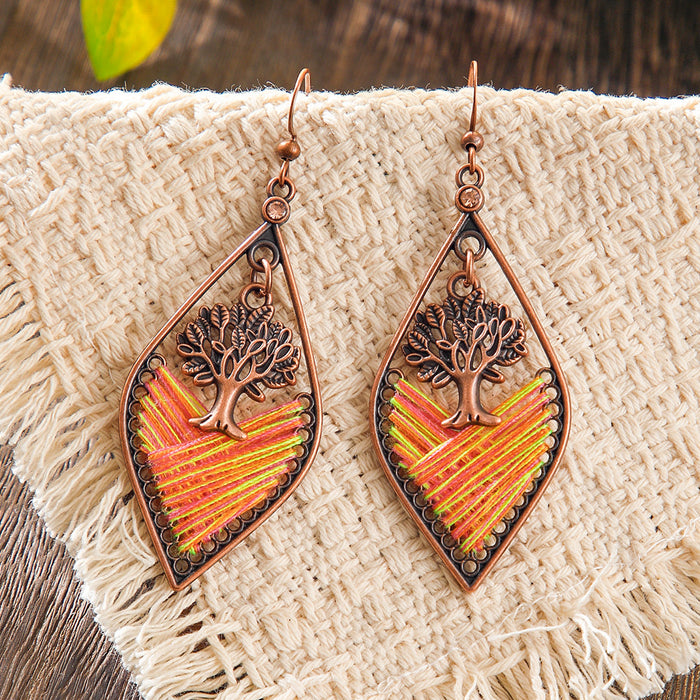Wholesale 2pcs Bohemian ethnic style colorful large earrings