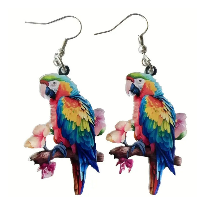 Wholesale Hummingbird Fox Horse Kite Parrot Acrylic Pendant Earrings JDC-ES-Yuhen001