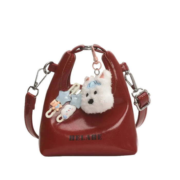 Wholesale Kids' Retro Oiled Leather Mini Cute Puppy Crossbody Shoulder Bags