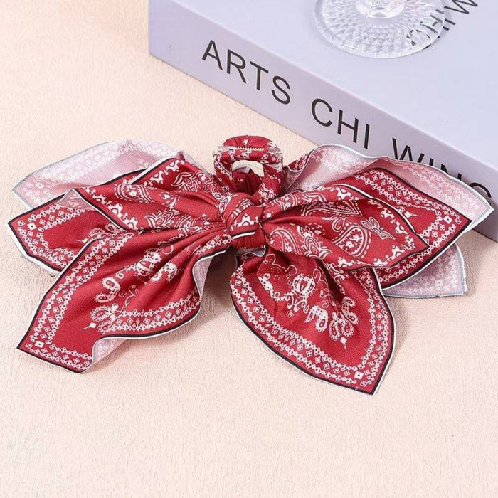 Wholesale Double sided cashew flower grab clip bow shark clip hair accessory
