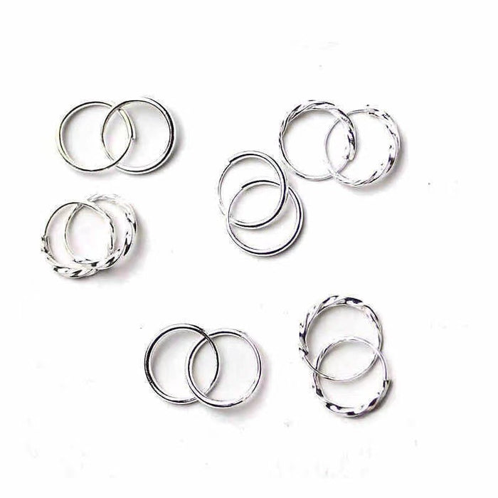 Wholesale  S999 Retro Mini  Silver Earrings Temperament Small Ear Ring All-match  Ear Pole Ear Bone Ring