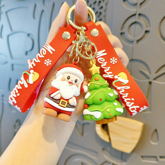 Wholesale Christmas Silicone Cartoon Doll Keychain JDC-KC-MingT215