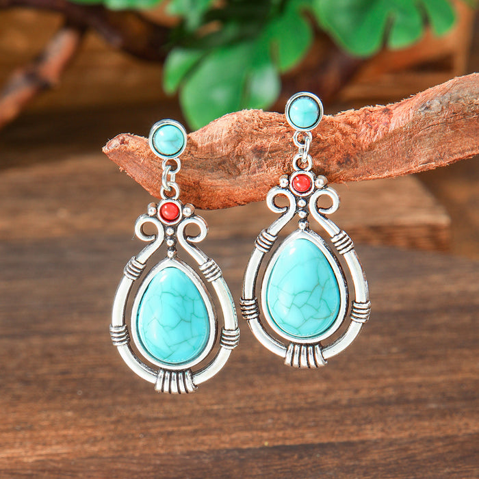 Wholesale 2pcs Bohemian Vintage Flower Tassel Elegant Earrings