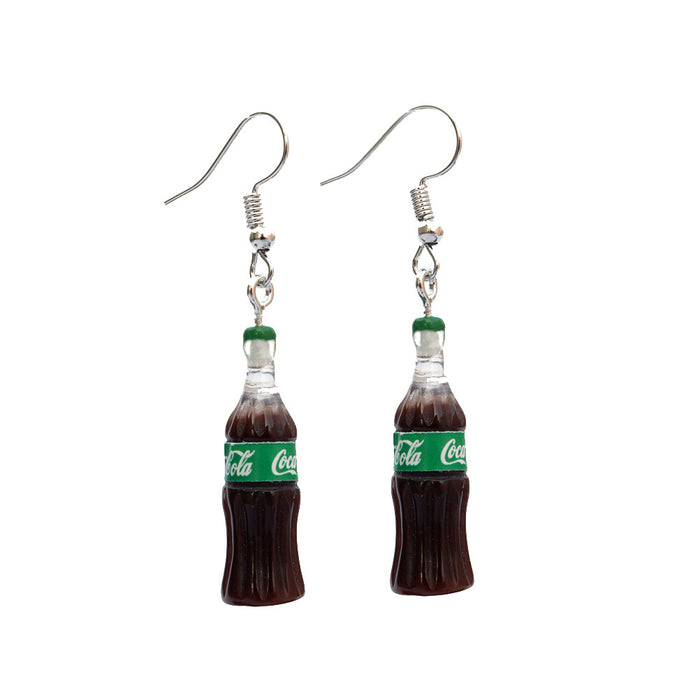 Wholesale Cartoon Beverage Bottle Resin Earrings JDC-ES-niqing027