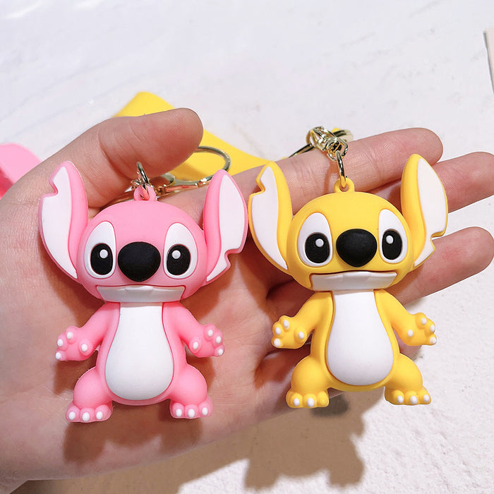 Wholesale color key chain soft rubber doll  pvc  car key chain pendant small gift