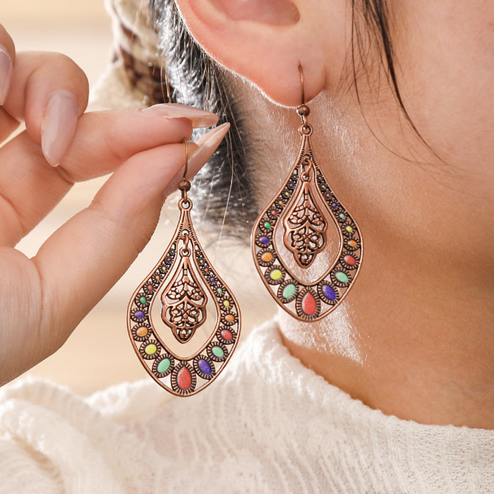 Wholesale Bohemian Retro Tassel Earrings Ethnic Style Zinc Alloy Gift MOQ≥2