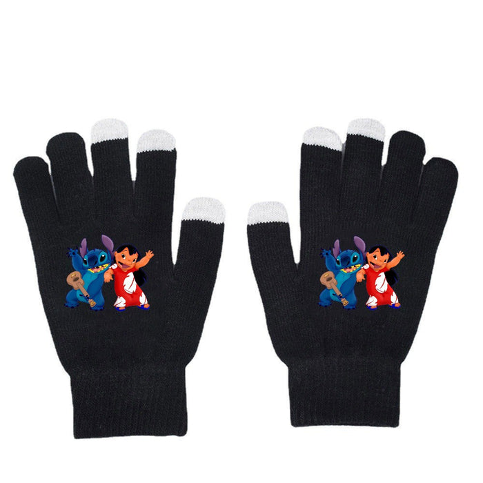 Wholesale Solid Color Printed Black Knitted Gloves JDC-GS-WuDuomei001