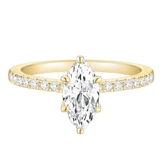 Wholesale French Chic Horse Eye Cubic Zirconia Ring Gold Tone Adjustable Copper Band Everyday Wear Jewelry
