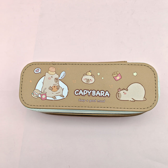 Wholesale Cute Double Layer Cloth Pencil Case Large Capacity