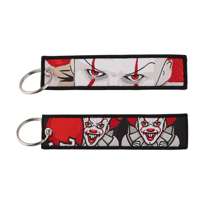 Wholesale  Cartoon Woven Label Keychain Lanyard   Fabric Keychain
