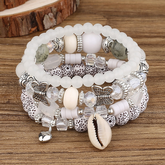 Wholesale Butterfly Crystal Multi-layered Multi-element Layered Stretch Bracelet JDC-BT-FeiYa008