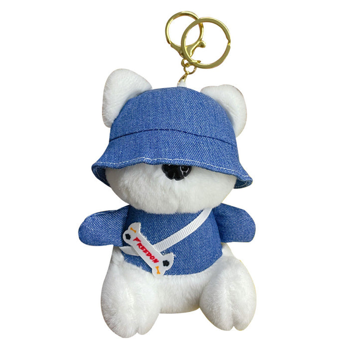 Wholesale Cartoon Puppy Plush Doll Keychain Pendant Cute Doll Toy Couple Backpack Pendant