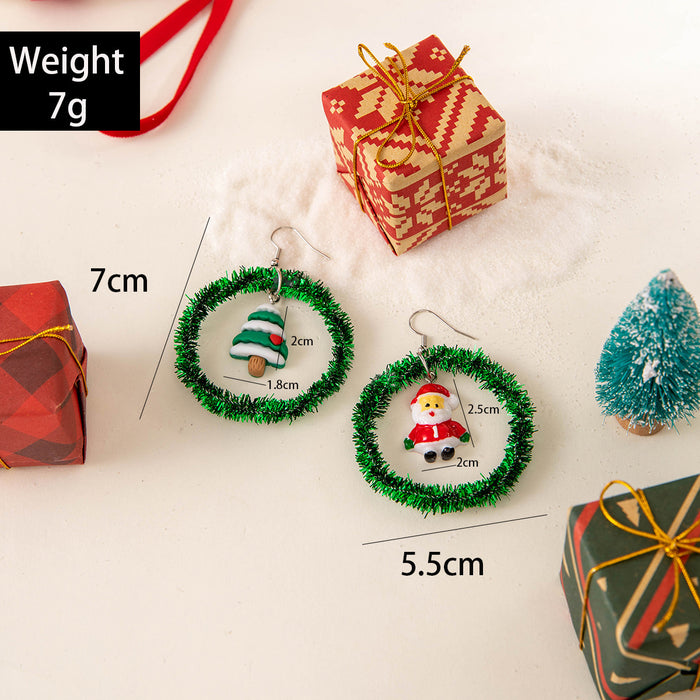 Wholesale Christmas tree bow color earrings women' s personality bell Christmas innovative series earrings