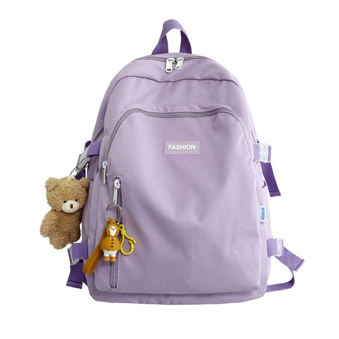 Wholesale Nylon Simple Fresh Solid Color Girls Backpack JDC-BP-YuanDuo020