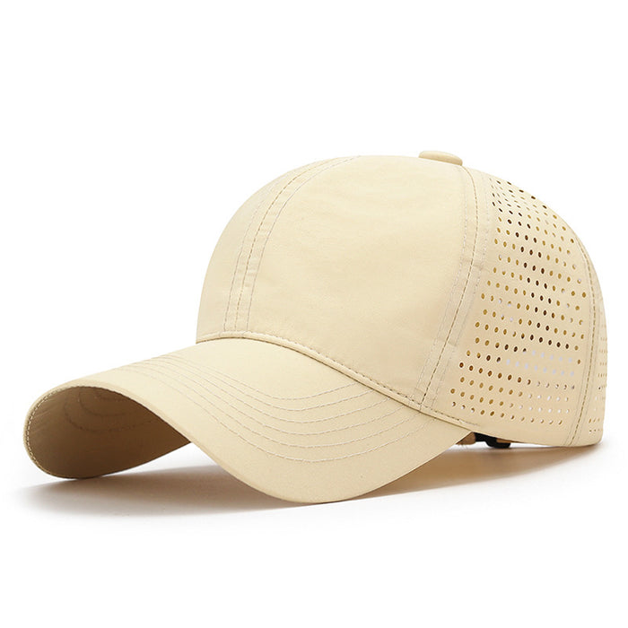 Wholesale Quick-drying Perforated Cap Women's Spring and Summer Sunscreen Soft Top Breathable Sports Travel howing Small Baseball Cap for Men