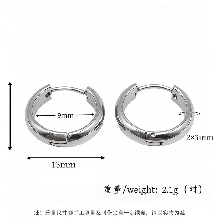 Wholesale Geometric earrings with ear loops, niche and high-end, non fading titanium steel earrings