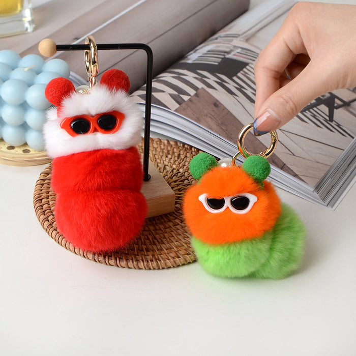 Wholesale Ugly-cute f caterpillar keychain