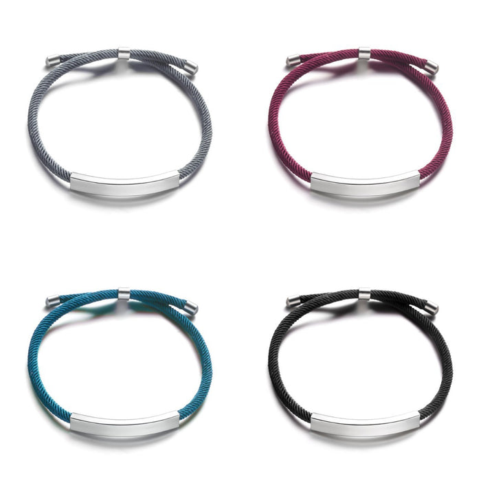 Wholesale Stainless steel Braided rope adjustable bracelet all-match