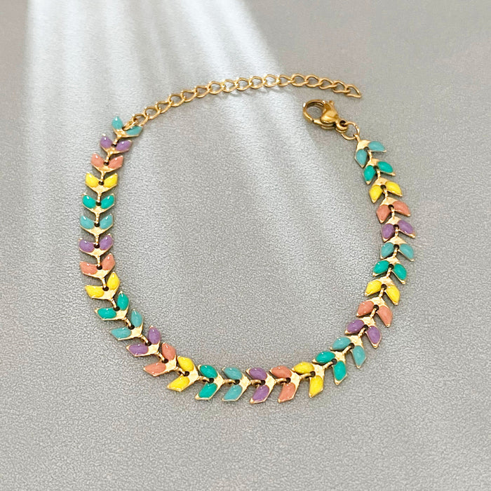 Wholesale Original New Product 6mm Double sided Drip Oil Aircraft Bracelet Vacuum Plated Stainless Steel Bracelet