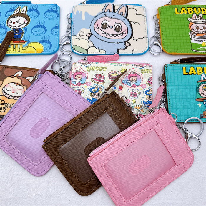 Wholesale 3pcs Cartoon forest elf card holder coin purse integrated with keychain pendant small elf card holder coin purse loose wallet