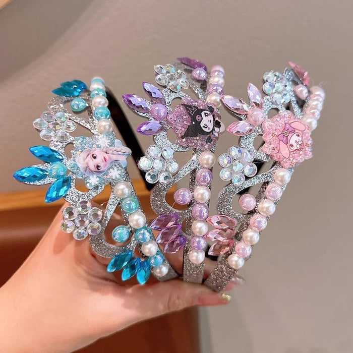 Wholesale Cute cartoon kids'  rhinestone crown headband