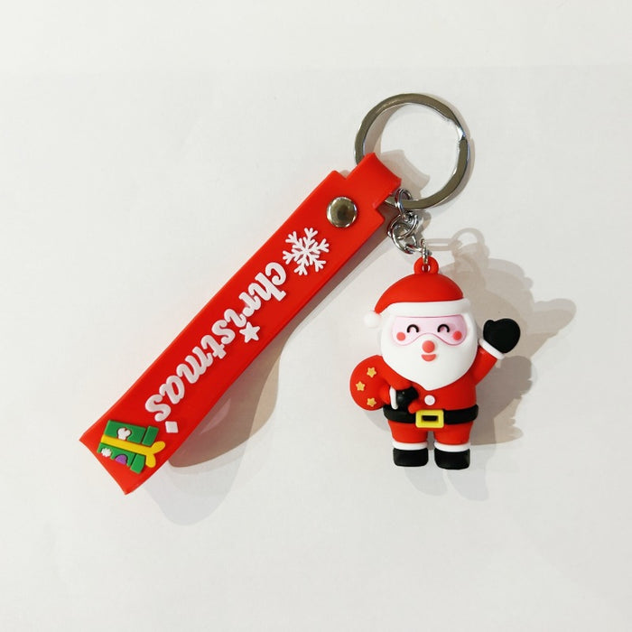 Wholesale PVC Christmas Snowman Cartoon Doll Keychain JDC-KC-WuYi083