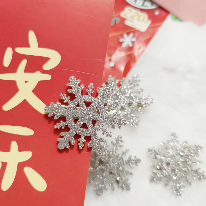 Wholesale Sparkling Snowflake Duckbill Clip For Women Christmas Winter Handmade Hair Accessory Gift