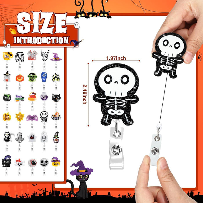 Wholesale Halloween Acrylic Retractable Clip Easy Pull Keychain JDC-KC-QiDing003