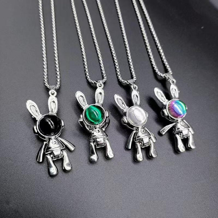 Wholesale Alloy Cat's Eye Mechanical Rabbit Pendant Men's Necklace JDC-NE-DanY005