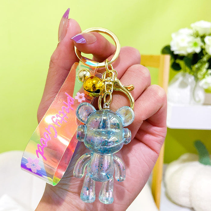 Wholesale Creative colorful pink bear key chain exquisite cute car key chain cute couple bag small pendant