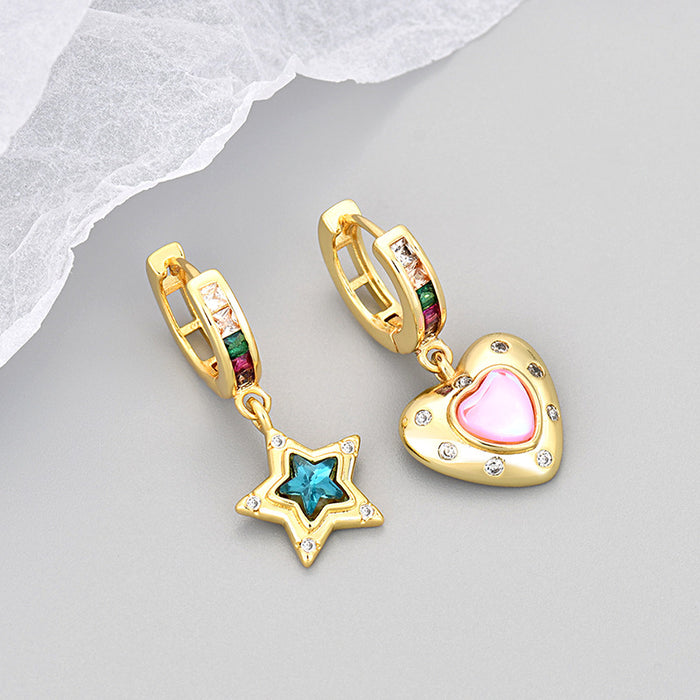 Wholesale Asymmetric earrings, niche, light luxury, high-end, ear buckle, retro earrings