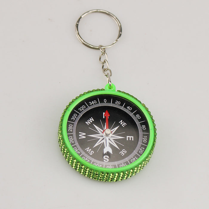 Wholesale Alloy Outdoor Compass Diamond Keychain JDC-KC-TouMS054